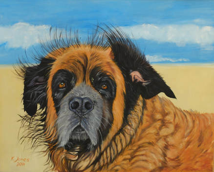 Dog portrait. Oil painting by Kasia Jones  www.kasiajones.com