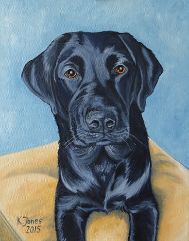 Dog portrait. Oil painting by Kasia Jones  www.kasiajones.com