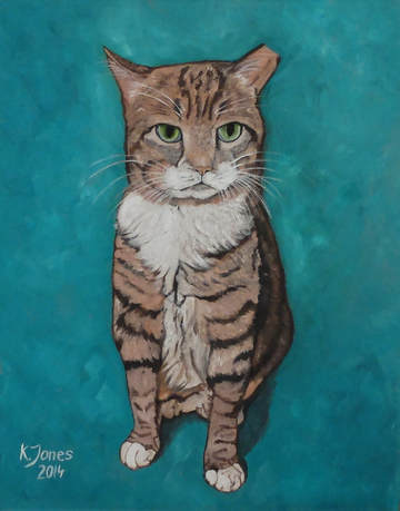Cat portrait. Oil painting by Kasia Jones  www.kasiajones.com